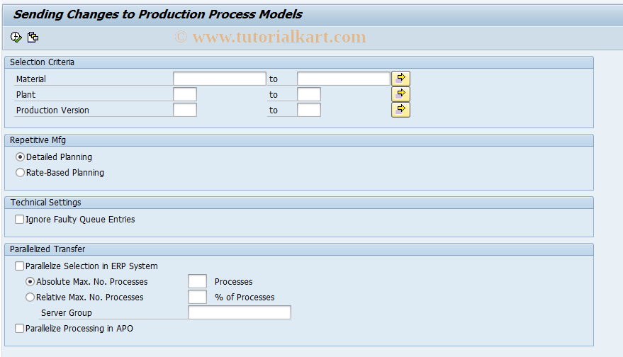 SAP TCode CFP3 - CIF: PPM Transfer of Data Changes