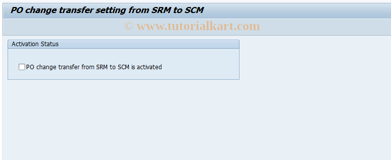 SAP TCode CFSRMPO - SRM PO Transfer Customizing
