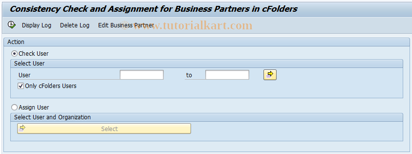 SAP TCode CFXORG - Assignment for Business Partner