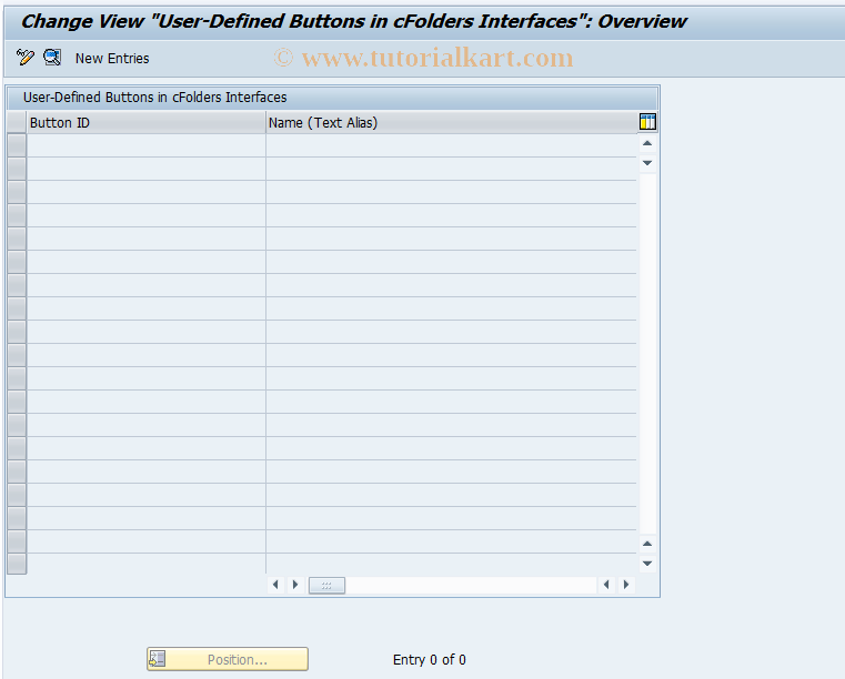 SAP TCode CFX_UD_BUTTON - Define Pushbuttons