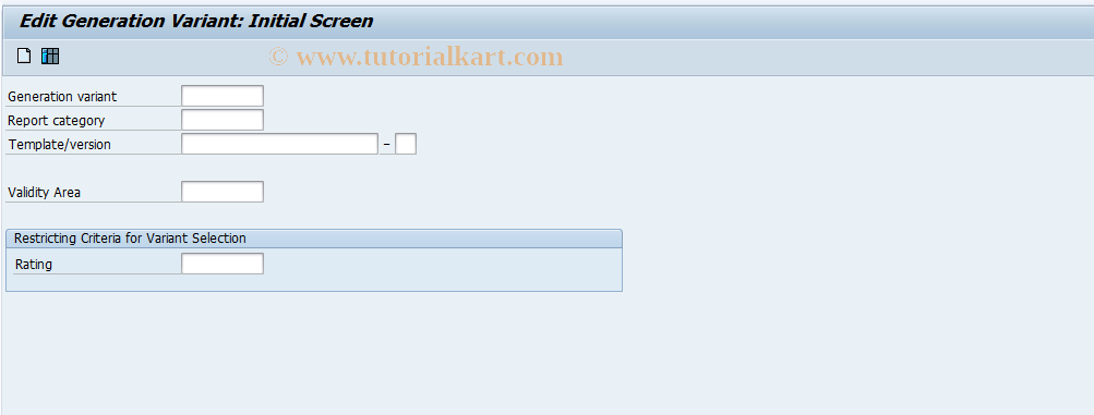 SAP TCode CG2B - Edit Generation Variant