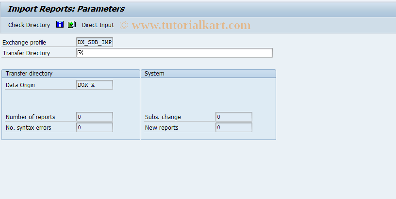 SAP TCode CG36 - Import Reports