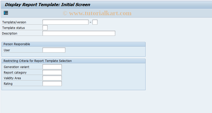 SAP TCode CG43 - Display Report Templates