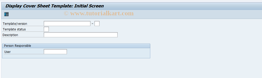 SAP TCode CG4C - Display Cover Sheet Template