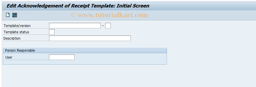 SAP TCode CG4D - Edit Acknowledgment of Receipt Template