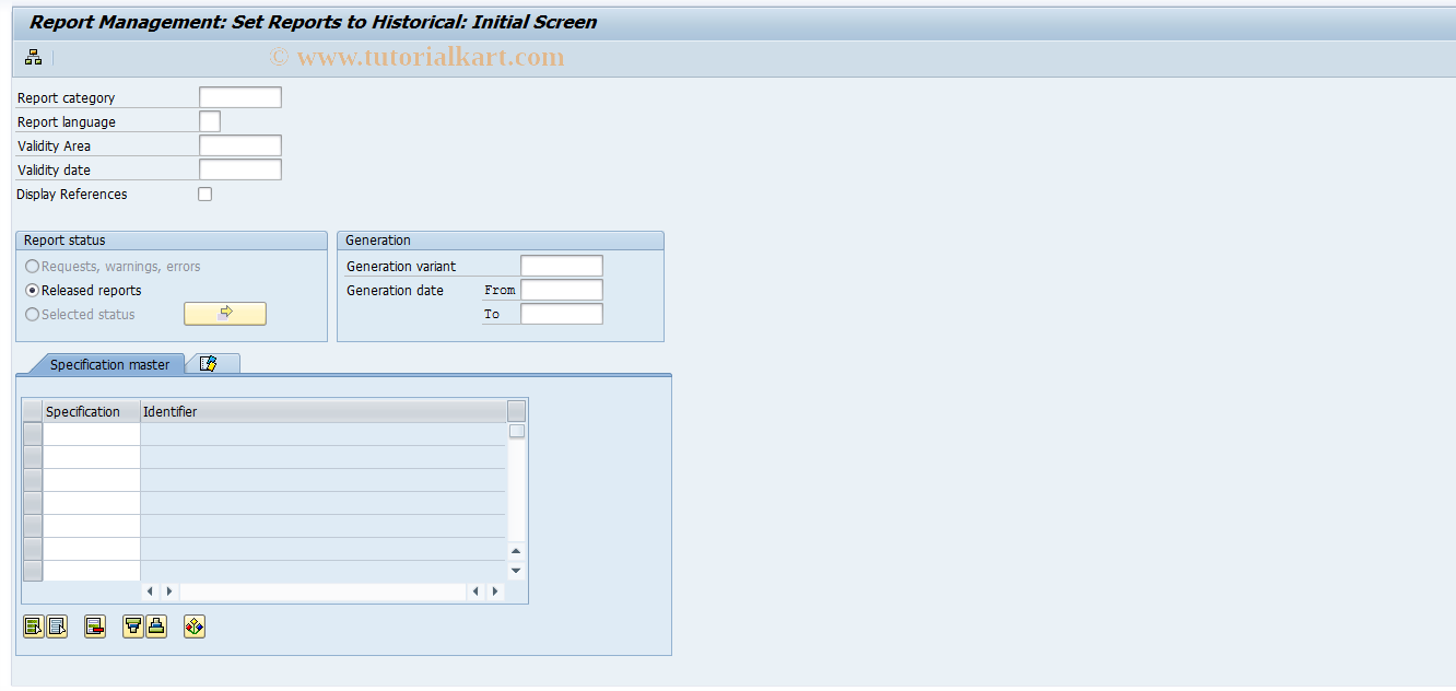 SAP TCode CG58 - Set Report to Historical