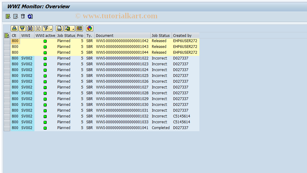 SAP TCode CG5Z - EHS: WWI server monitor