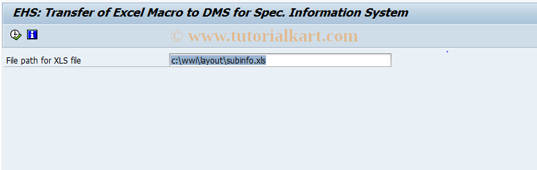 SAP TCode CGBC - EHS: Load XLS Macro Spec Info System