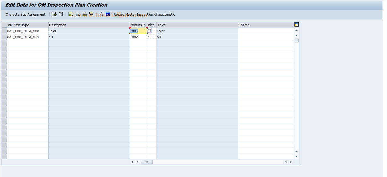 SAP TCode CGQM - Specify QM Interface