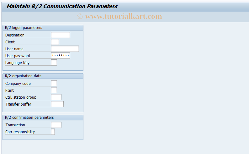 SAP TCode CI10 - Cust: Select Techn. Param. for Comm.