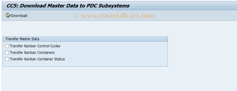 SAP TCode CI23 - Download master data for Kanban