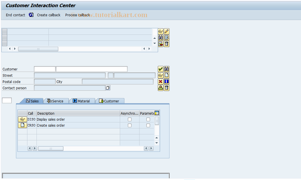 SAP TCode CIC0 - Customer Interaction Center