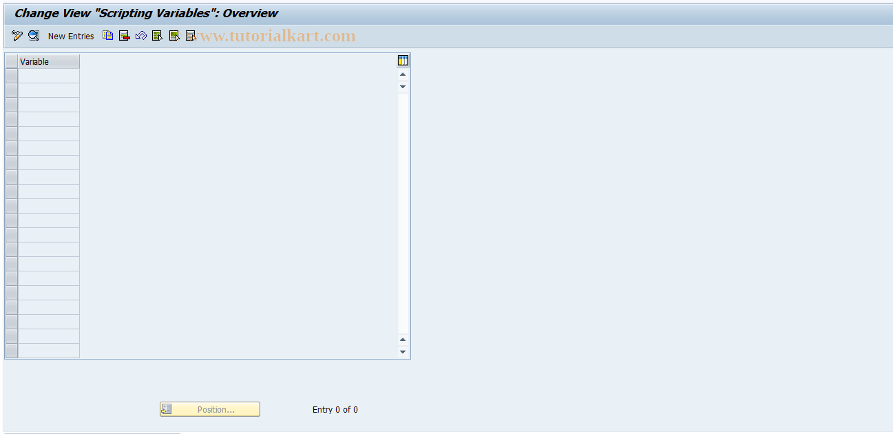 SAP TCode CIC2 - Scripting: Variable Maintenance