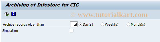 SAP TCode CIC5 - Archiving Infostore