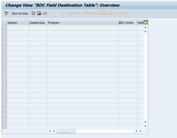 SAP TCode CICAI - BDC Field Destination