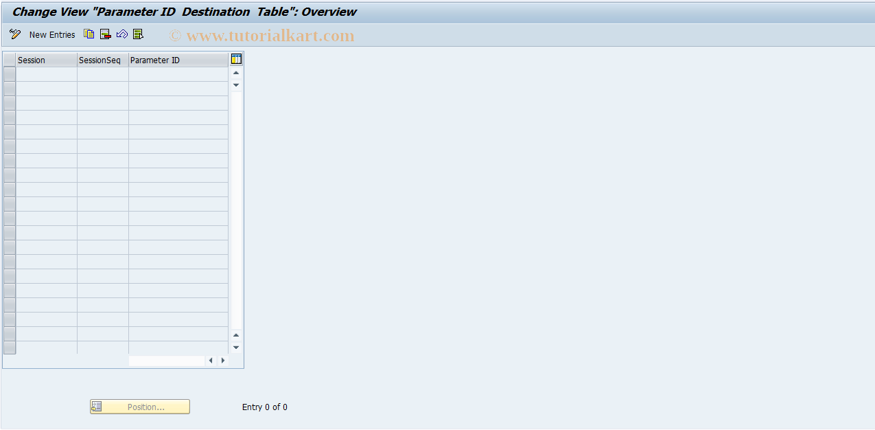 SAP TCode CICAJ - Parameter ID Destination