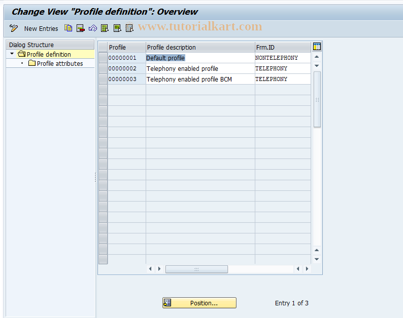 SAP TCode CICO - CIC Profile Definition