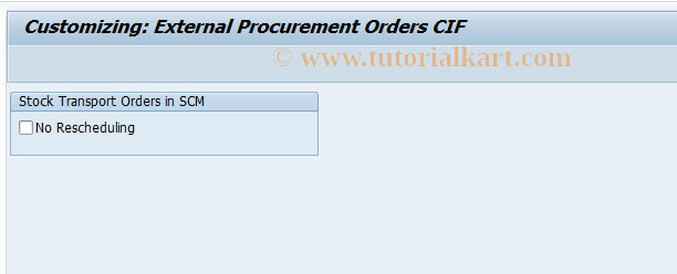 SAP TCode CIFPUCUST02 - CIF External Procurement Orders