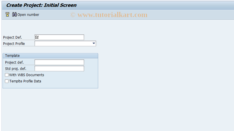 SAP TCode CJ01 - Create Work Breakdown Structure