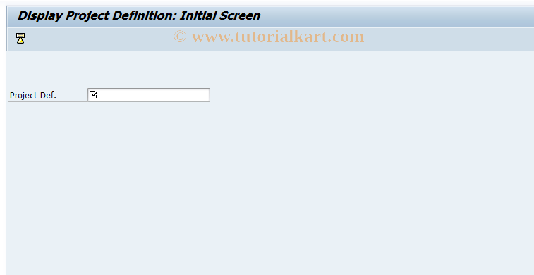 SAP TCode CJ08 - Display Project Definition