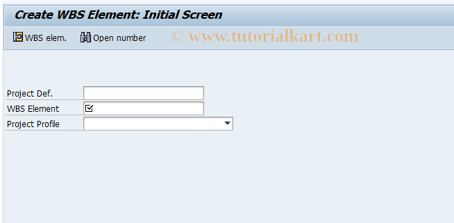 SAP TCode CJ11 - Create WBS Element