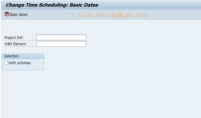 SAP TCode CJ21 - Change Basic Dates