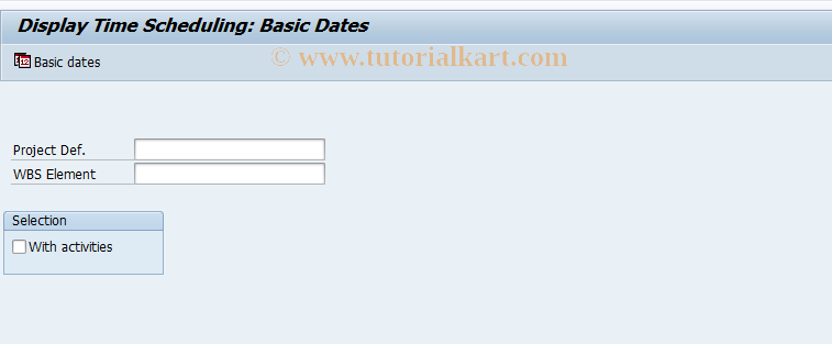 SAP TCode CJ22 - Display Basic Dates