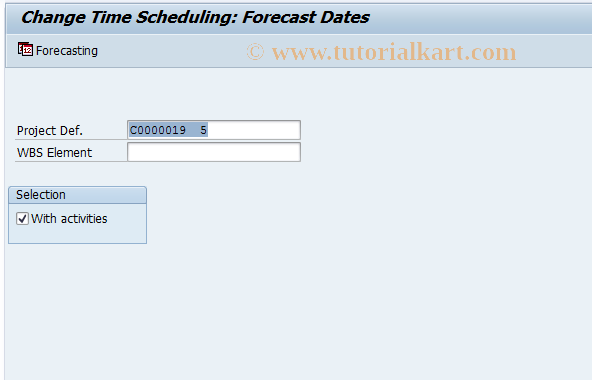 SAP TCode CJ23 - Change Forecast Dates