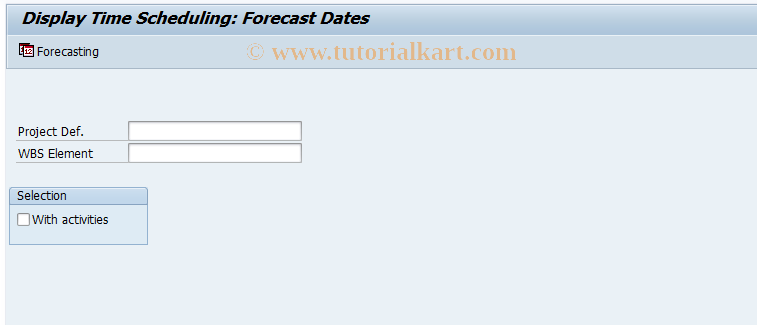 SAP TCode CJ24 - Display Forecast Dates