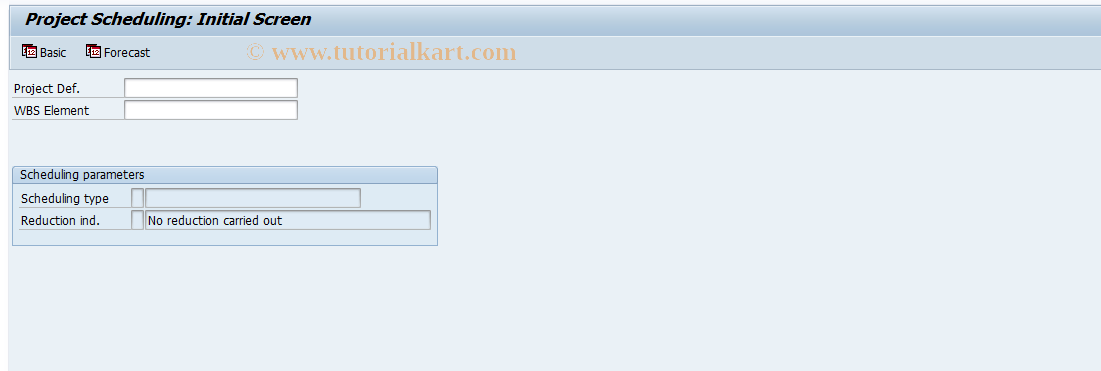 SAP TCode CJ29 - Update WBS (Forecast)