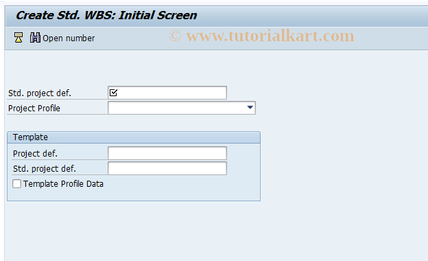 SAP TCode CJ91 - Create Standard WBS