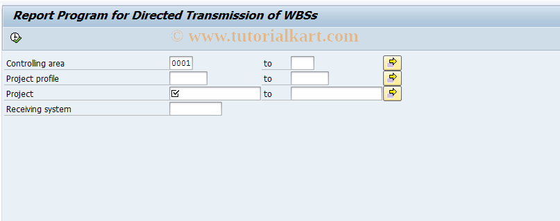 SAP TCode CJAL - Send project