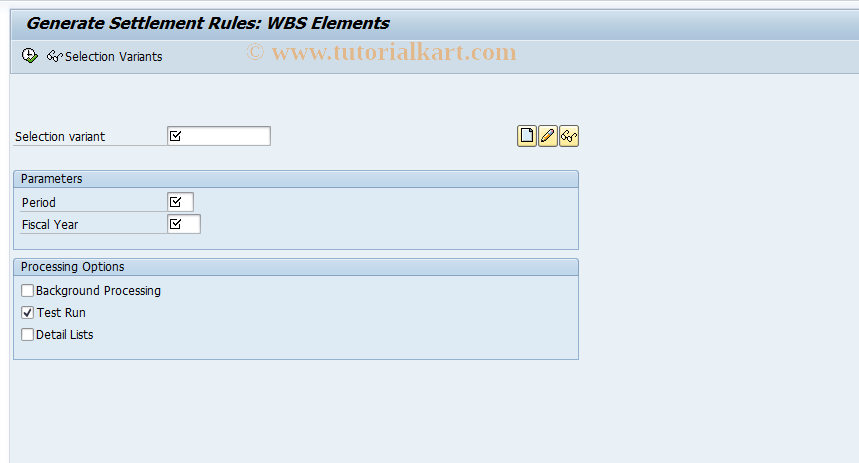 SAP TCode CJB1 - Generate Settmt Rule: Collective Procurement 