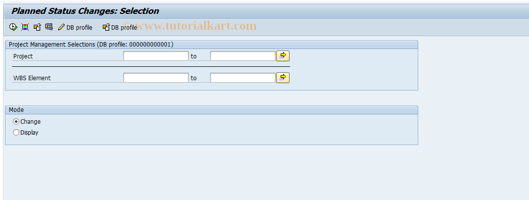 SAP TCode CJC2 - Maintain Planned Status Changes