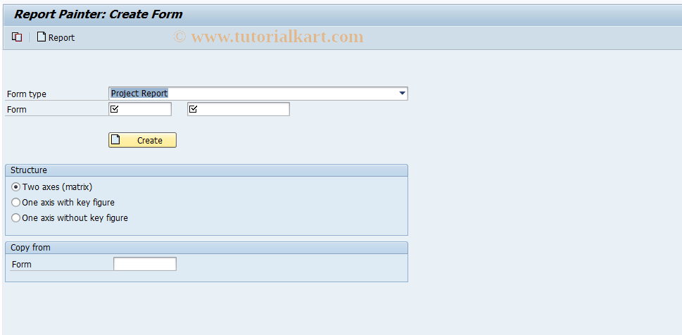 SAP TCode CJE4 - Create Project Report Layout