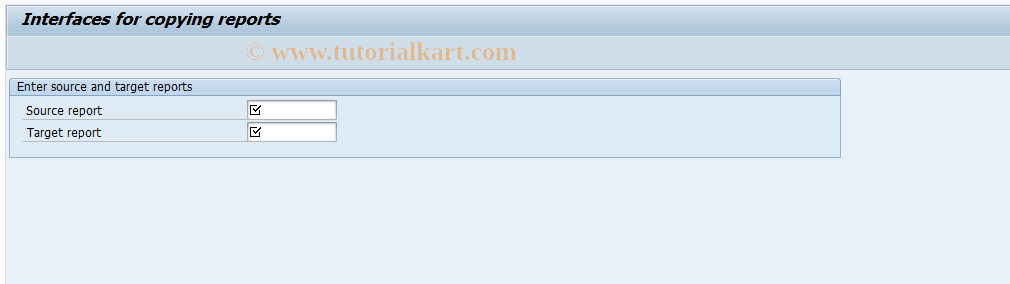 SAP TCode CJEK - Copy Interfaces/Reports