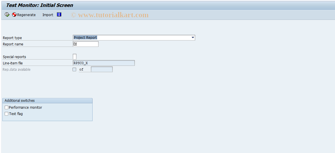 SAP TCode CJEM - Project Reports: Test Monitor
