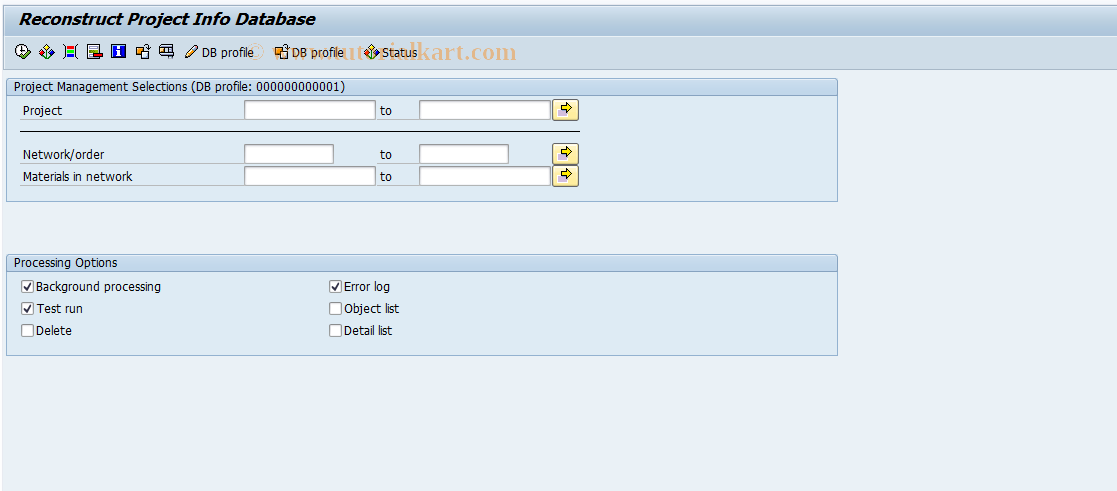 SAP TCode CJEN - Reconstruct: Summarized Project Data