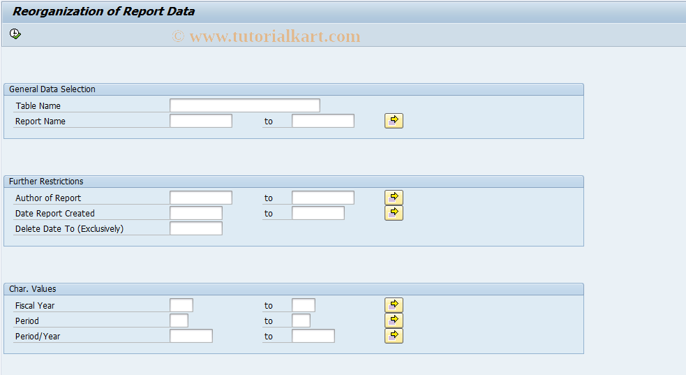 SAP TCode CJEY - Reorganize Report Data