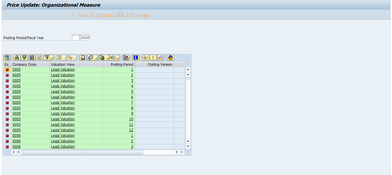 SAP TCode CK22 - Organizational Measure