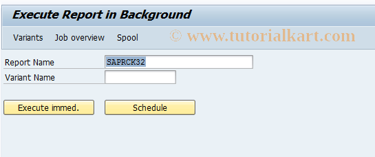 SAP TCode CK32 - CK BATCH: Print logs