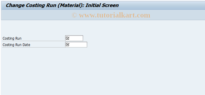 SAP TCode CK42 - Change Costing Run