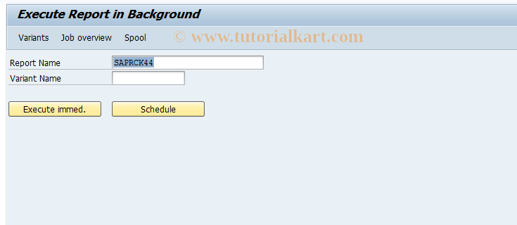 SAP TCode CK45 - Delete Costing Run in Background