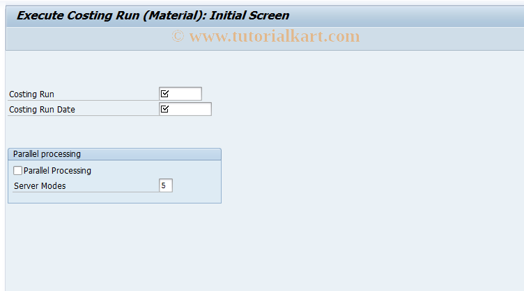 SAP TCode CK64 - Run: Cost Estimate of Objects