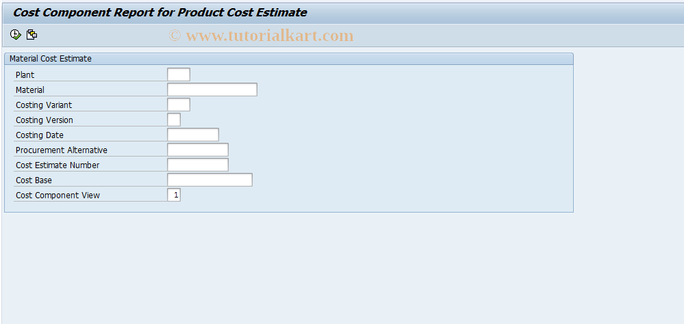 SAP TCode CK80 - Flexible Cost Component Report