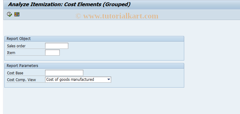 SAP TCode CK85_99_COST_ELEMENT - Cost Elements