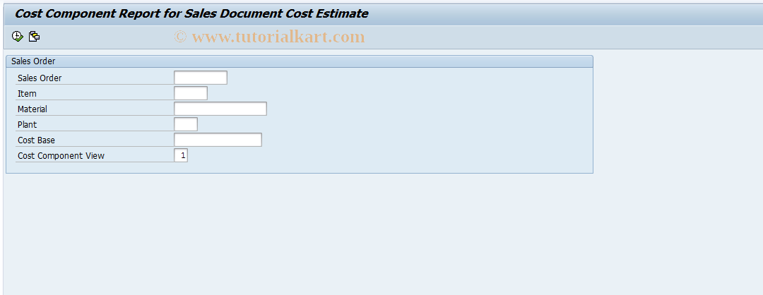 SAP TCode CK89 - Flexible Cost Comparison Report SaleOrder