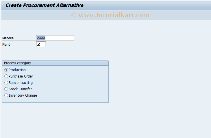 Ck91 Sap Tcode Create Procurement Alternatives Transaction Code