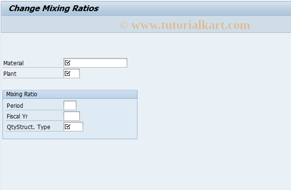 SAP TCode CK94 - Change Mixing Ratio