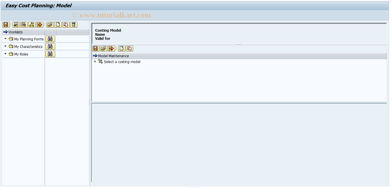 SAP TCode CKCM - Costing Model